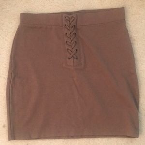 Chocolate colored mini skirt